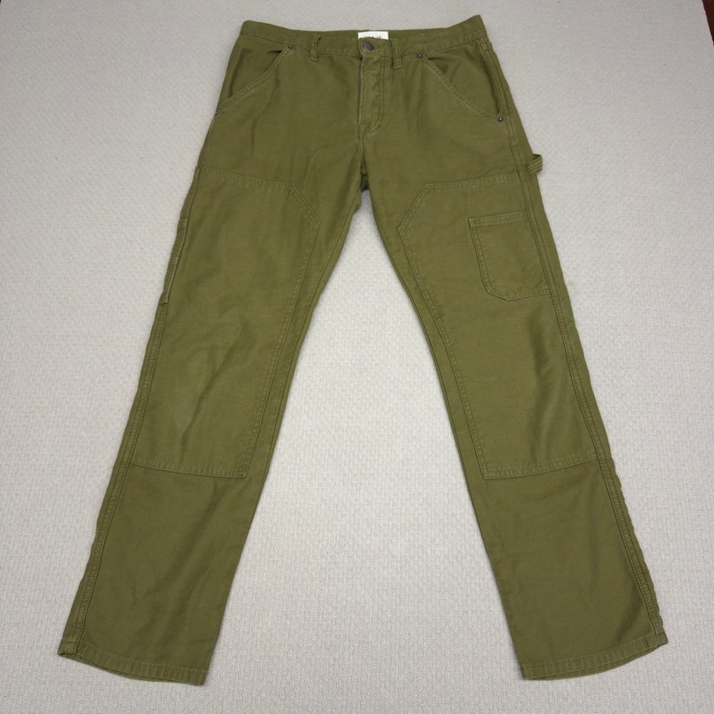 Frame Le Slouch Pants 32x29 Green Cotton Carpenter Straight Fit Gardening